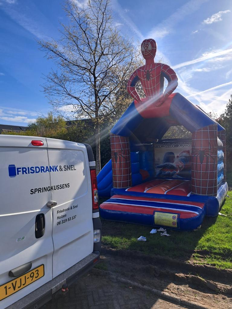 Spidermen Springkussen te huur vanaf 119,99, Ophalen, Zo goed als nieuw, Overige