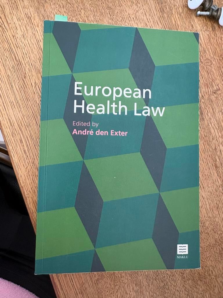 European Health Law - André den Exter, Ophalen of Verzenden, Gamma, Zo goed als nieuw, HBO