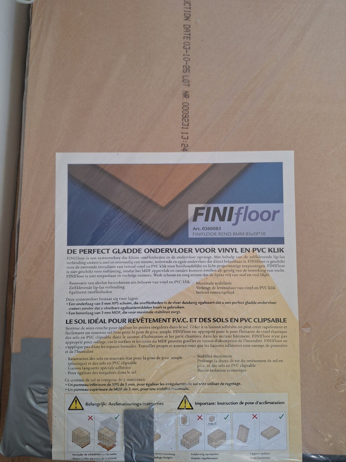 FINIfloor ondervloer voor vinyl en klik PVC (8,5m²), Doe-het-zelf en Verbouw, Vloerdelen en Plavuizen, Ophalen, 30 cm of meer