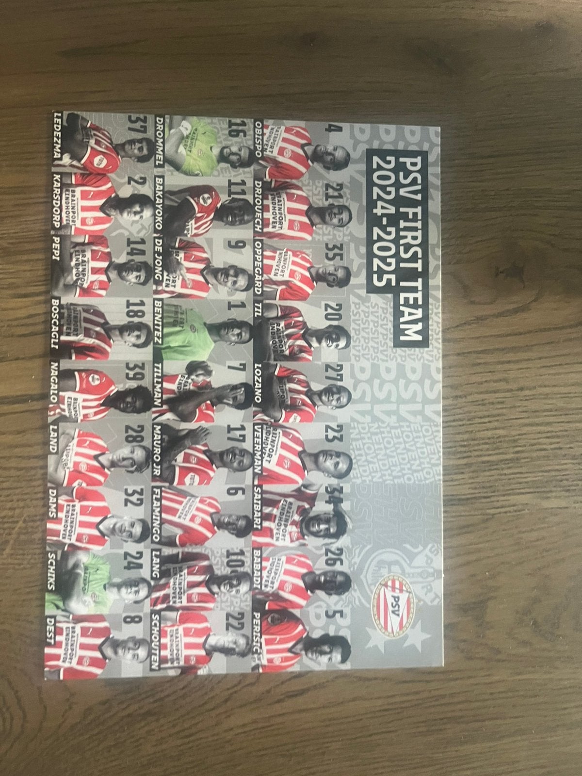 GROTERE FOTO KAART PSV 24-25, Verzamelen, Sportartikelen en Voetbal, Ophalen of Verzenden, Zo goed als nieuw, PSV, Spelerskaart