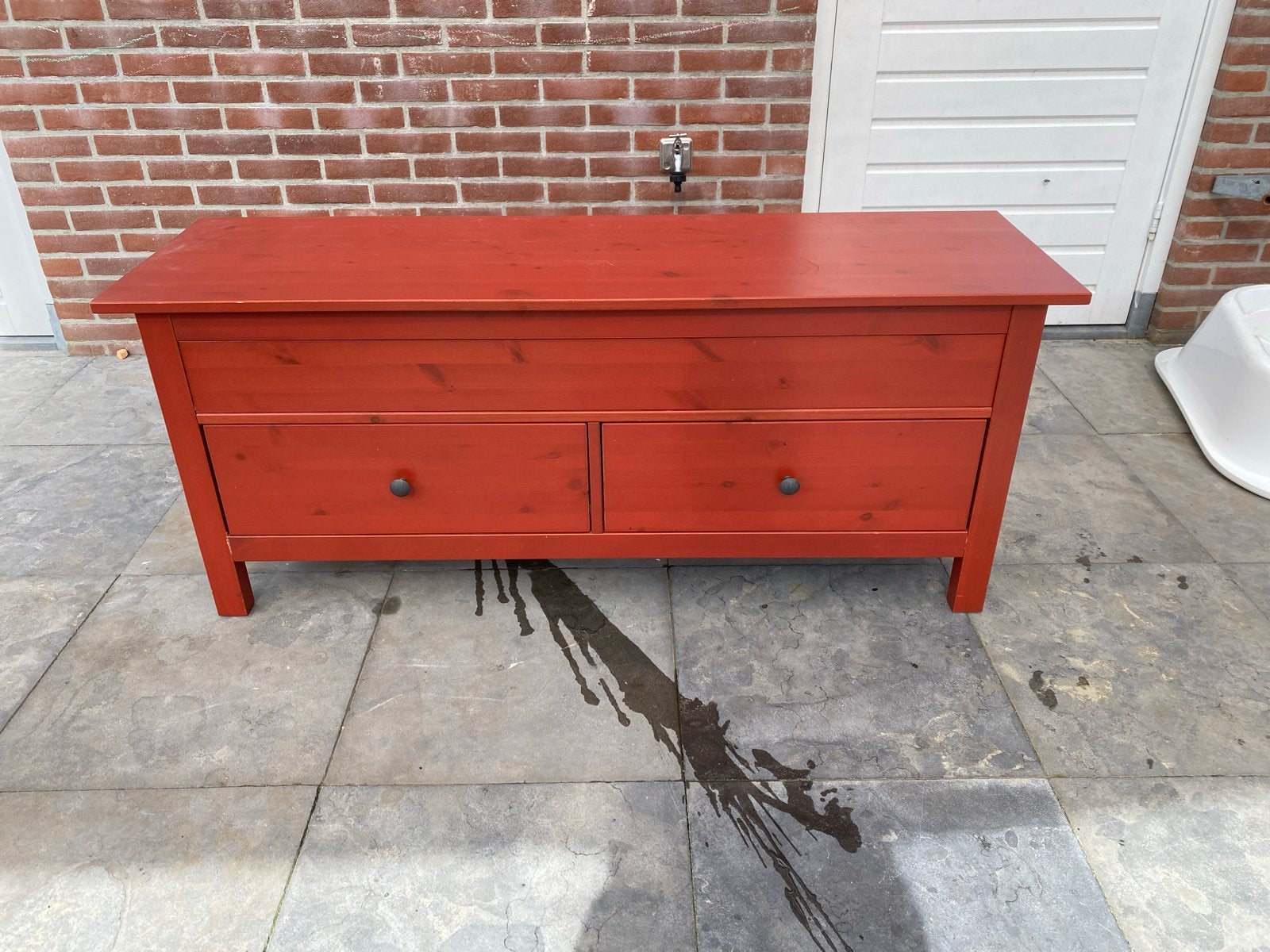 IKEA Dekenkast / Opbergbank - Rood, Ophalen, Gebruikt, 100 tot 150 cm, Minder dan 100 cm