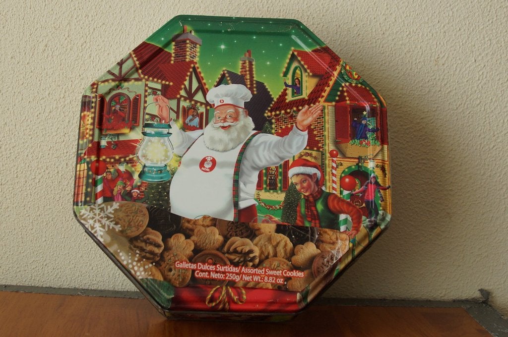 Koektrommel Kerst, Ophalen of Verzenden, Gebruikt, Koek(jes)
