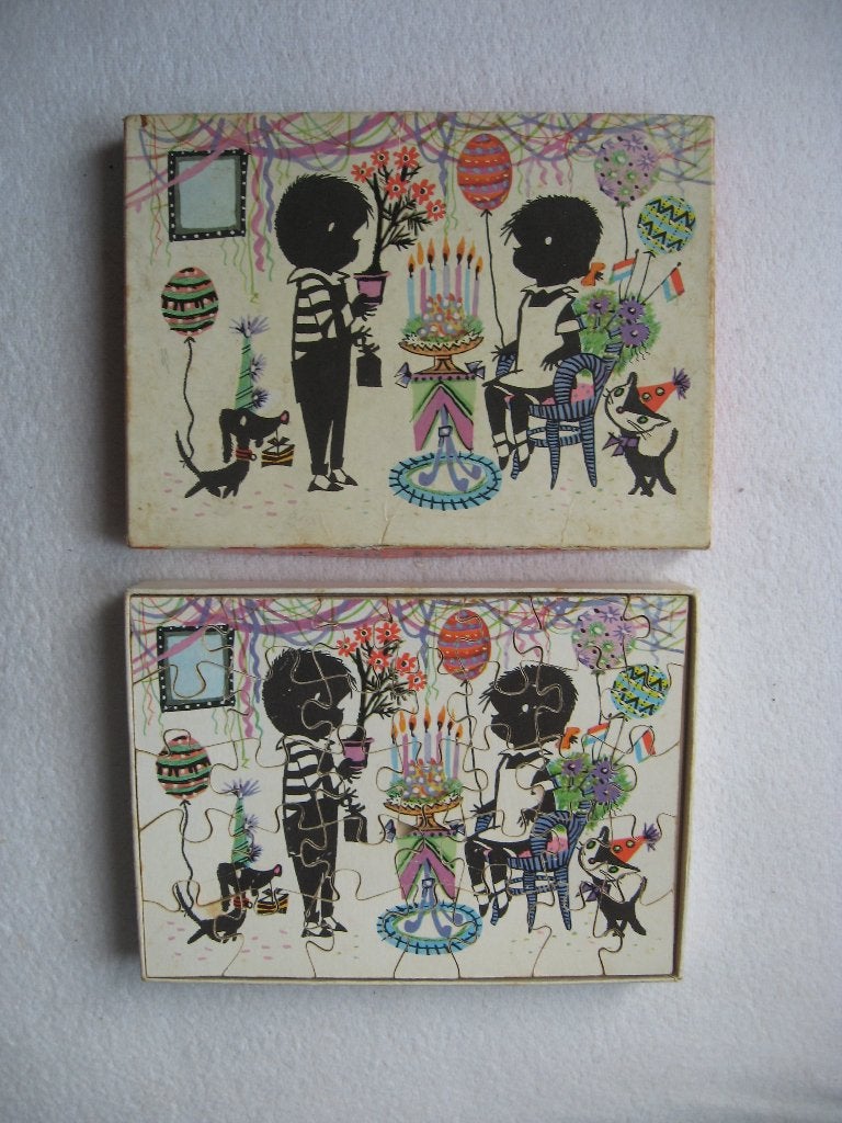 houten Egel puzzeltje nr 2 Jip en Janneke, Janneke is jarig, Gebruikt, 10 tot 50 stukjes, Ophalen of Verzenden, Van hout