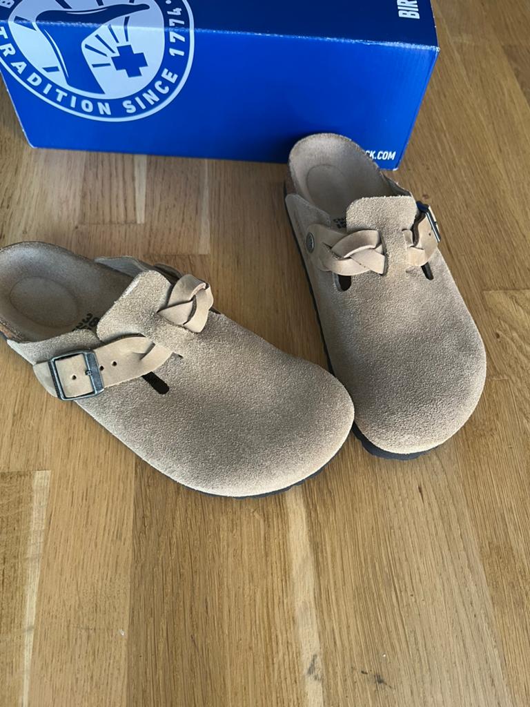 Birkenstock Boston Braided Taupe, Ophalen of Verzenden, Nieuw, Sandalen of Muiltjes