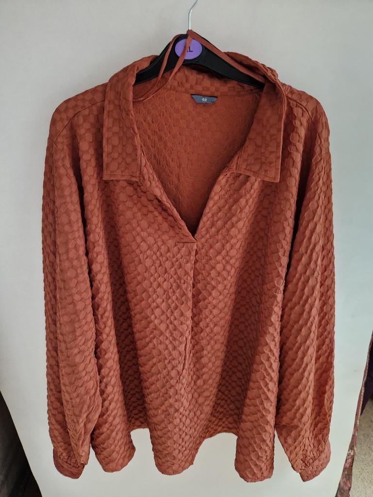 Mooie bruine blouse, maat 48, Kleding | Dames, Blouses en Tunieken, Bruin, Zeeman, Maat 46/48 (XL) of groter, Ophalen of Verzenden