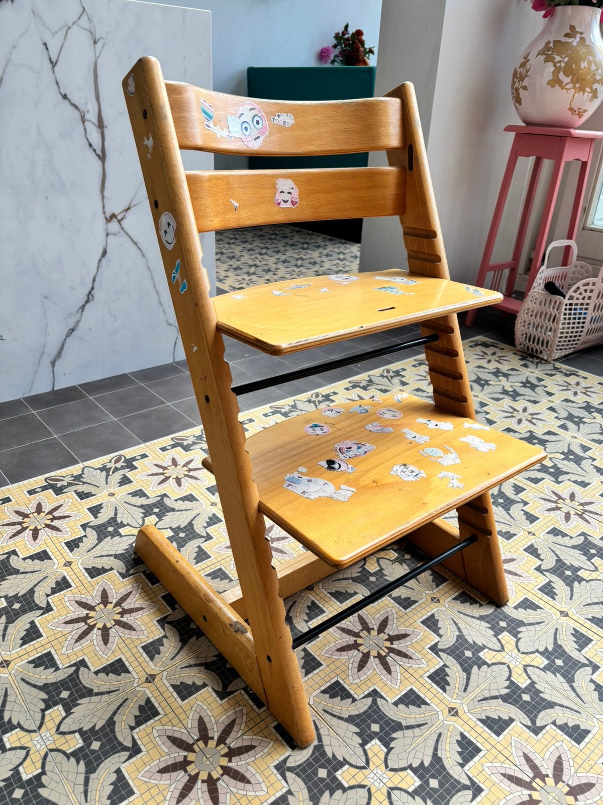 Stokke Trip Trap stoel lichthout, Ophalen, Gebruikt, Meegroeistoel