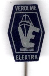 VEROLME elektra blik scheepswerf speldje ( U_374), Verzamelen, Ophalen of Verzenden, Zo goed als nieuw, Transport, Speldje of Pin