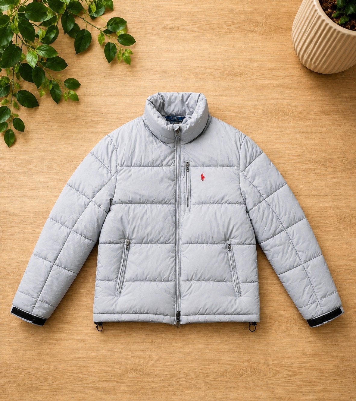 Polo Ralph Lauren Puffer Jacket - Grijs - Maat M, Maat 38/40 (M), Polo Ralph Lauren, Ophalen of Verzenden, Zo goed als nieuw