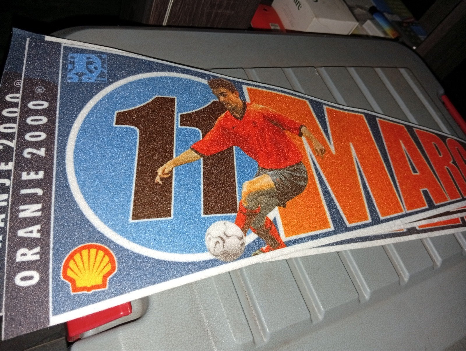 Oranje 2000 Marc Overmars Sticker Shell Voetbal, Verzamelen, Ophalen of Verzenden