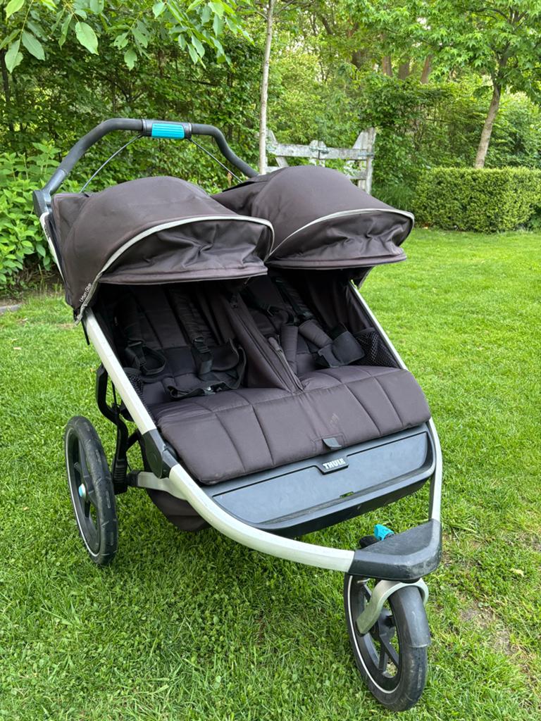 Thule Urban Glide 2 double Duowagen - Zwart, Gebruikt, Duowagen, Ophalen, Kinderwagen