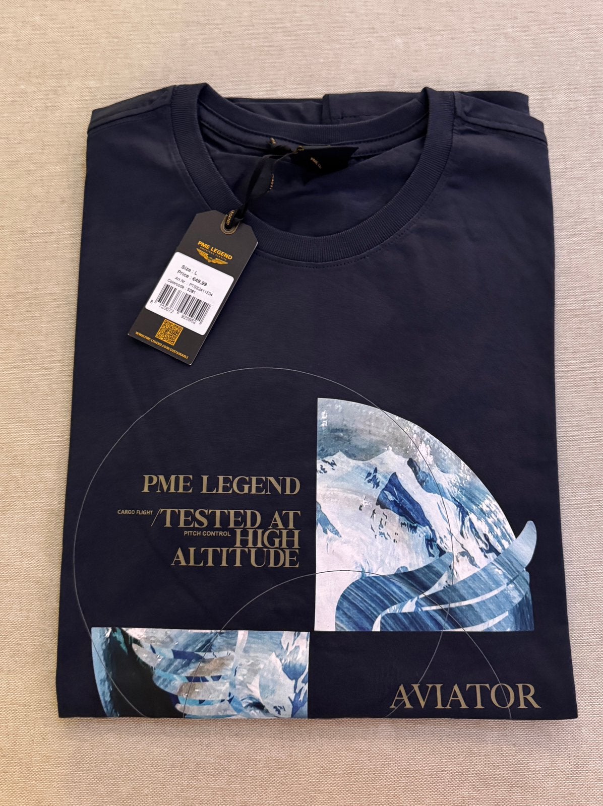 PME Legend T-shirt met Artwork L, Kleding | Heren, T-shirts, Maat 52/54 (L), Blauw, ., Nieuw