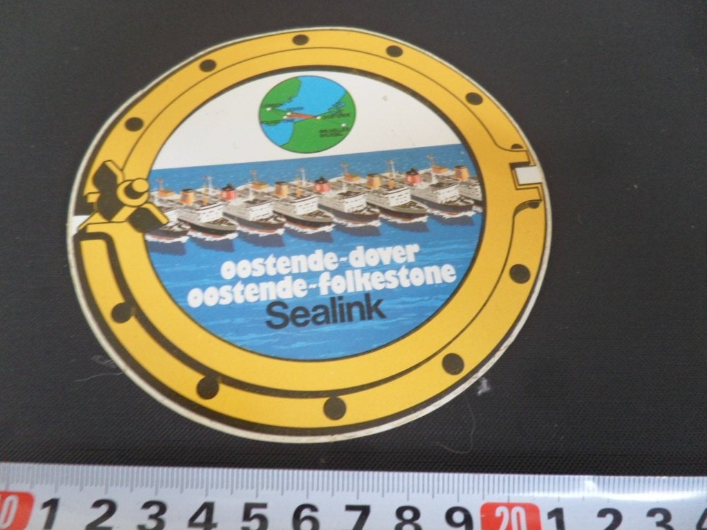 sticker Oostende - Dover  SEALINK  Oostende - Folkestone, Ophalen, Zo goed als nieuw