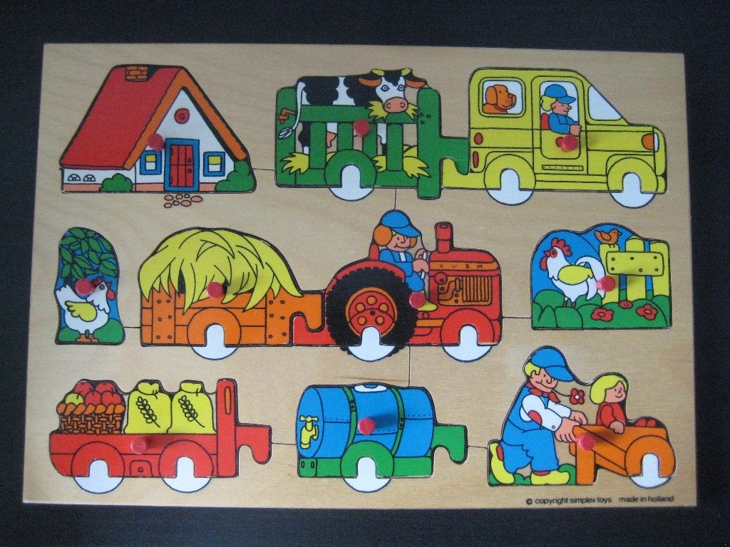 4 insteekpuzzels peuter/kleuter, 2 tot 4 jaar, Ophalen of Verzenden, Zo goed als nieuw, Van hout