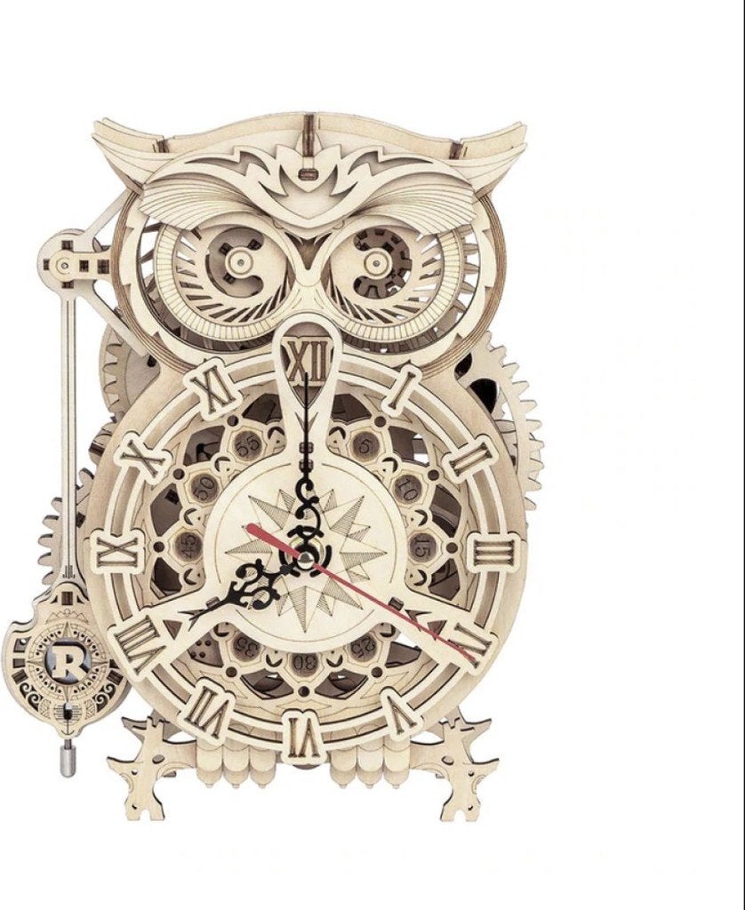 Nieuw in doos - Houten Bouwpakket Owl Clock, Verzenden, Nieuw, Groter dan 1:32
