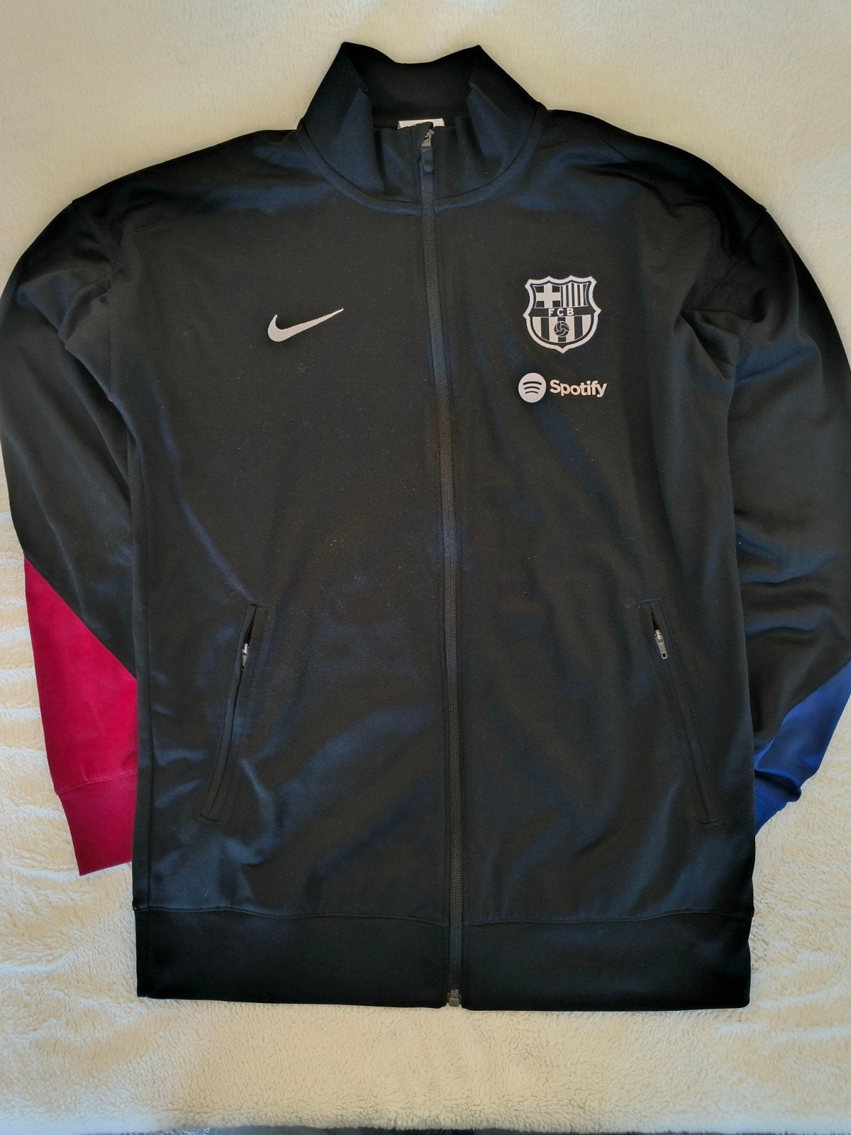 FC Barcelona Nike Trainingsjack Maat S, Zwart, Nike, Ophalen of Verzenden, Zo goed als nieuw