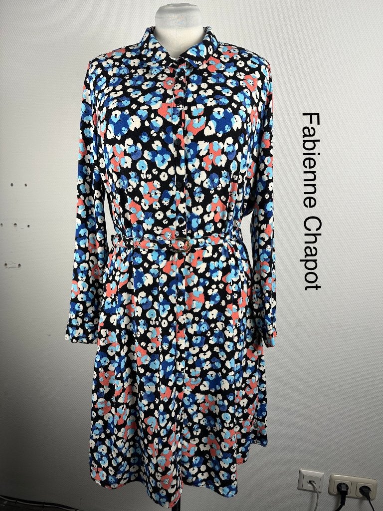 Fabienne Chapot Jurk  (mt: 42) 18,5/146, Blauw, Maat 42/44 (L), Ophalen of Verzenden, Zo goed als nieuw