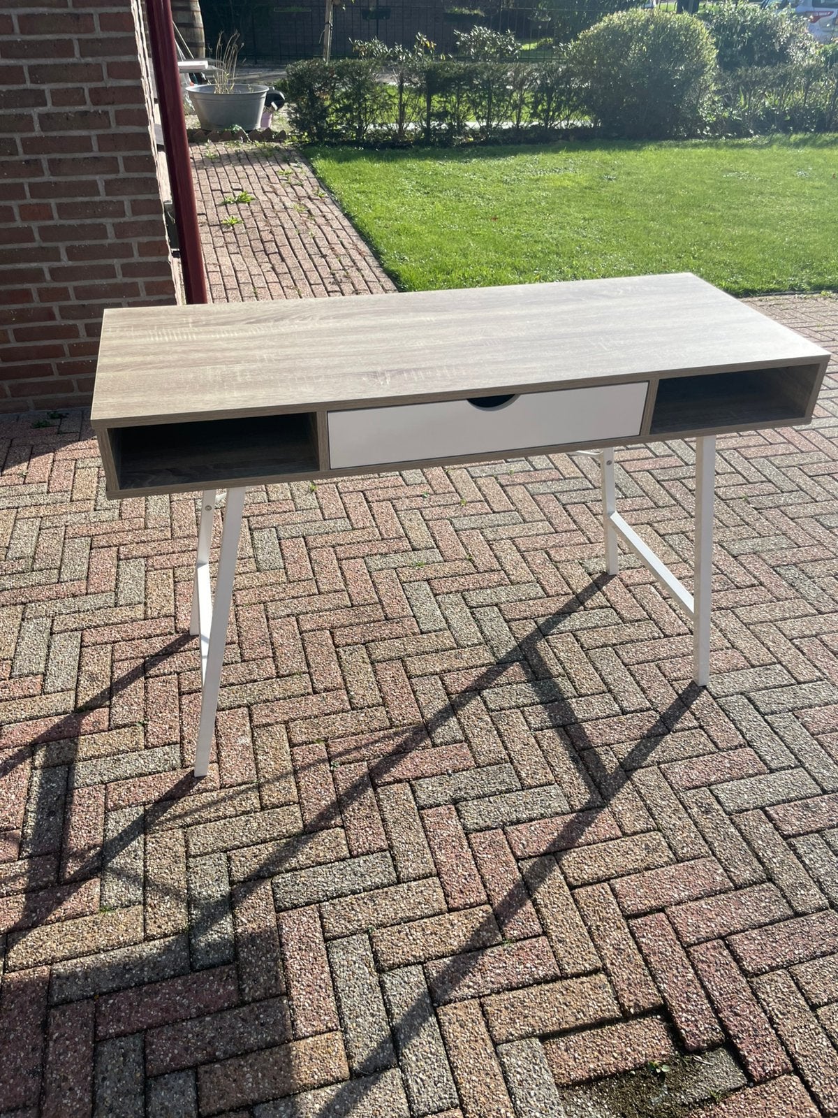 Bureau met bureaustoel, Ophalen, 120 cm, Schoolbureau, Bruin
