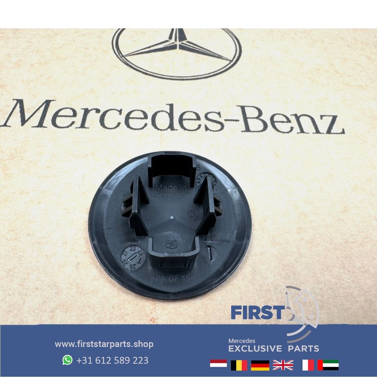 MERCEDES MOTORKAP EMBLEEM AMG ZWART A B C CLA CLS E G GL GLA, Gebruikt, -, Ophalen of Verzenden, -