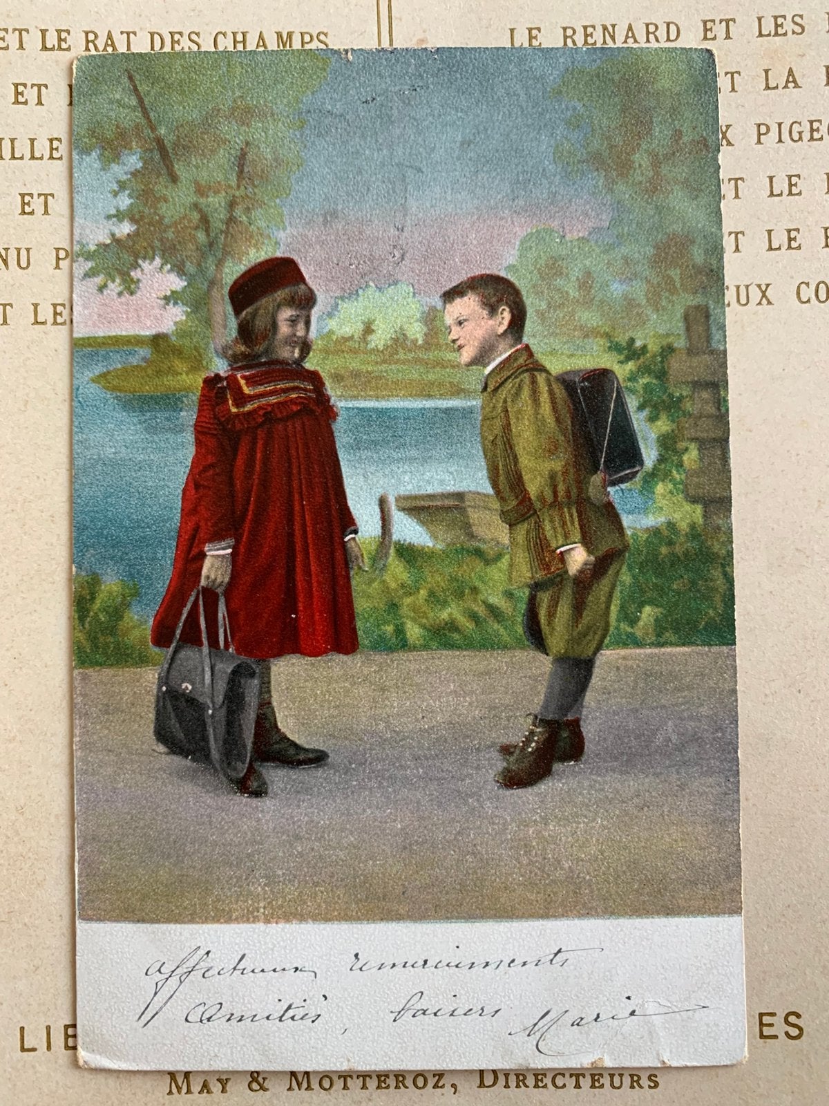 1904 Op weg naar school (BB), Verzamelen, Ophalen of Verzenden, Voor 1920, Gelopen, Kinderen