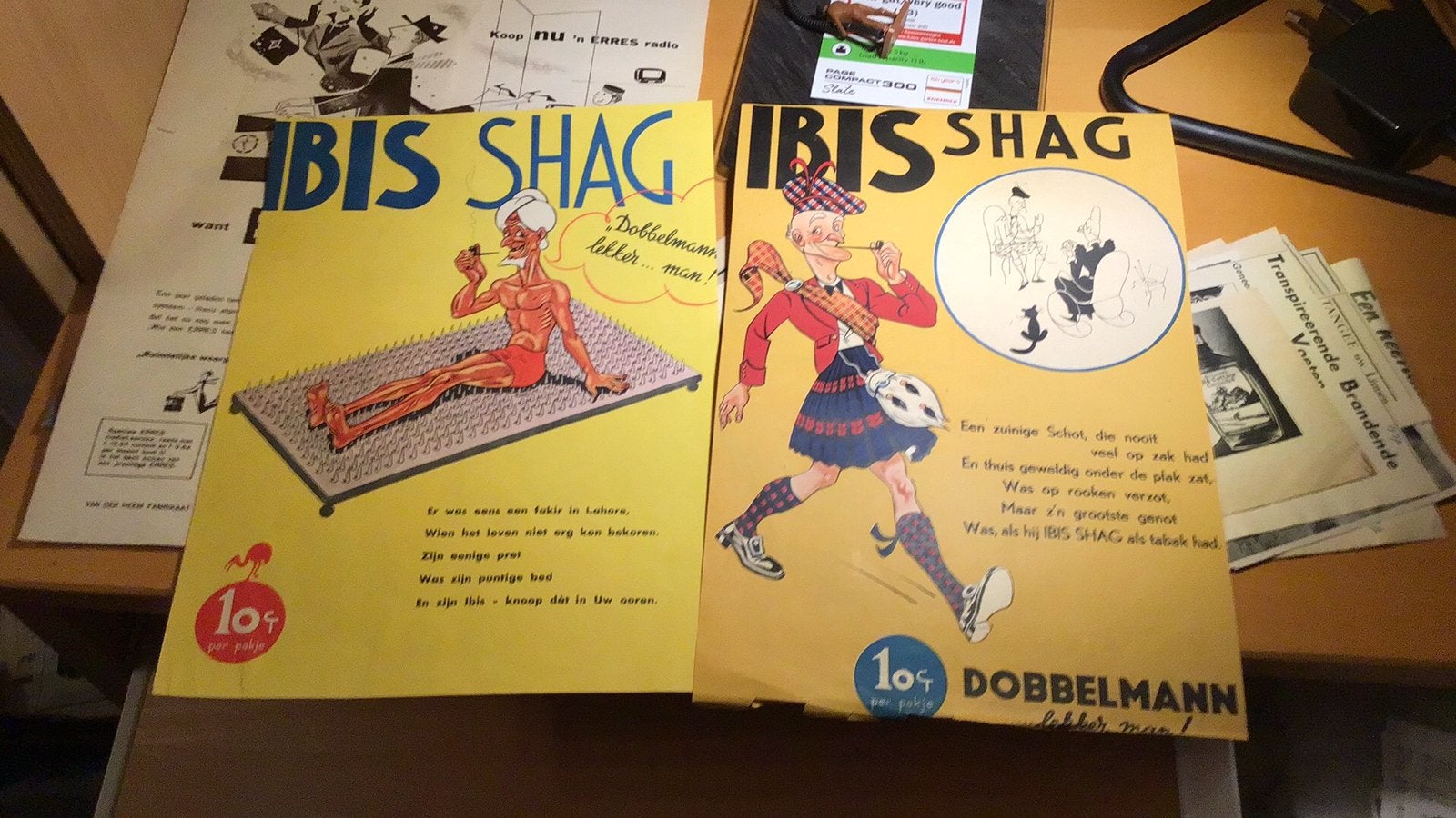 Ibis shag 7 stuks reclame knipsel, Ophalen of Verzenden, Zo goed als nieuw, Reclamebord