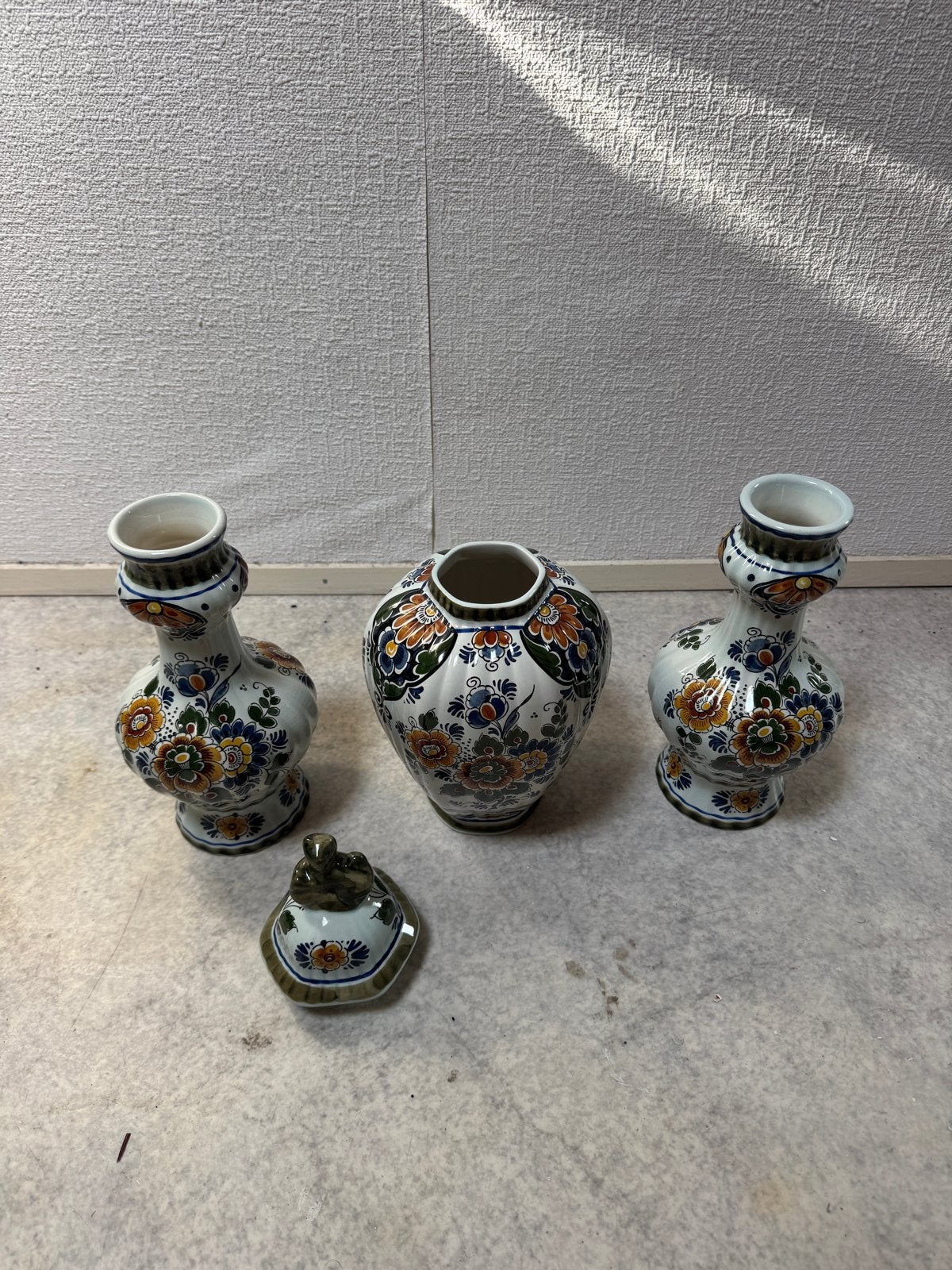 Delfts Polychroom Handwerk Vazen Set - 3 Stuks, Ophalen