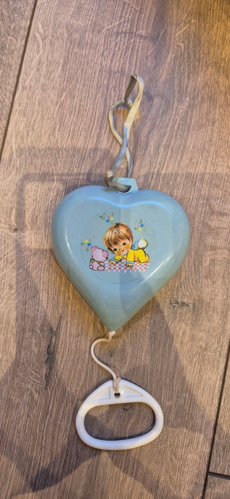 Vintage Baby Mobiel Hart met Muziekdoosje, Ophalen of Verzenden