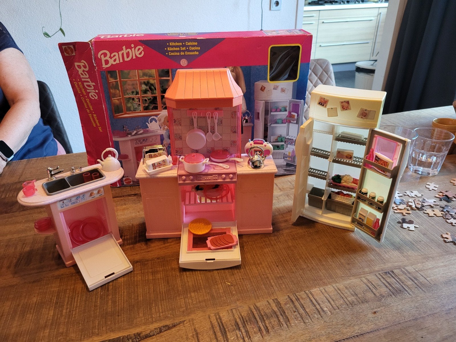 Barbie Keuken uit 1996 - Nagenoeg Compleet met Doos, Ophalen of Verzenden