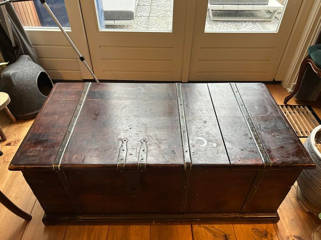 Kist met wijnrek, Huis en Inrichting, Woonaccessoires | Kisten, Zo goed als nieuw, Minder dan 50 cm, 50 tot 100 cm, Ophalen