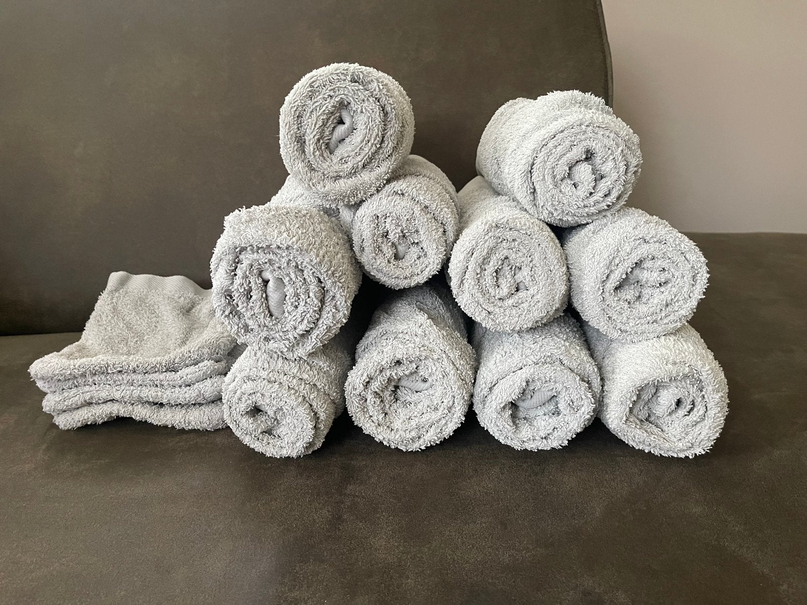 10 Walra handdoeken 50x100 cm mintgroen + 4 washandjes, Ophalen, Zo goed als nieuw, Groen, Handdoek