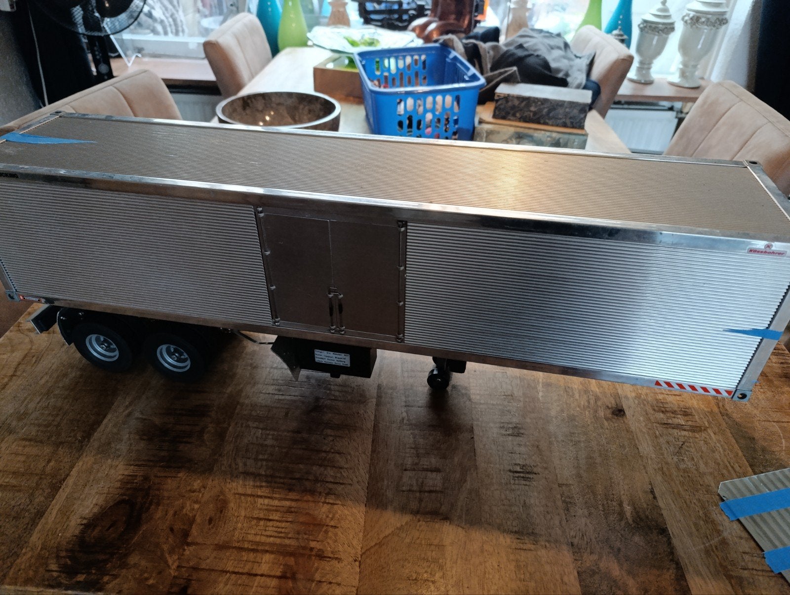 Tamiya 56302 RC Amerikaanse Box-Trailer 1:14 (Opknapper), Ophalen of Verzenden, Gebruikt, Schaal 1:14, Onderdeel