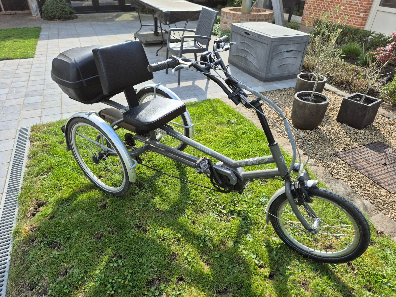 Tribike driewielfiets met elektrische ondersteuning, Ophalen, Zo goed als nieuw, Trommelrem, Tribike