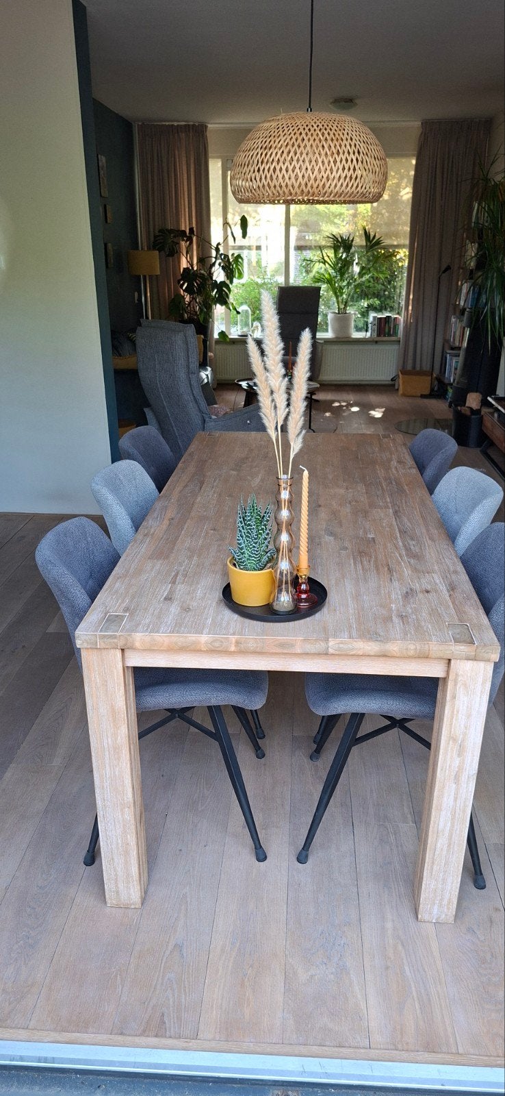 Eettafel, Acacia, 190x90x78, Ophalen, Gebruikt, 50 tot 100 cm, Vijf personen of meer