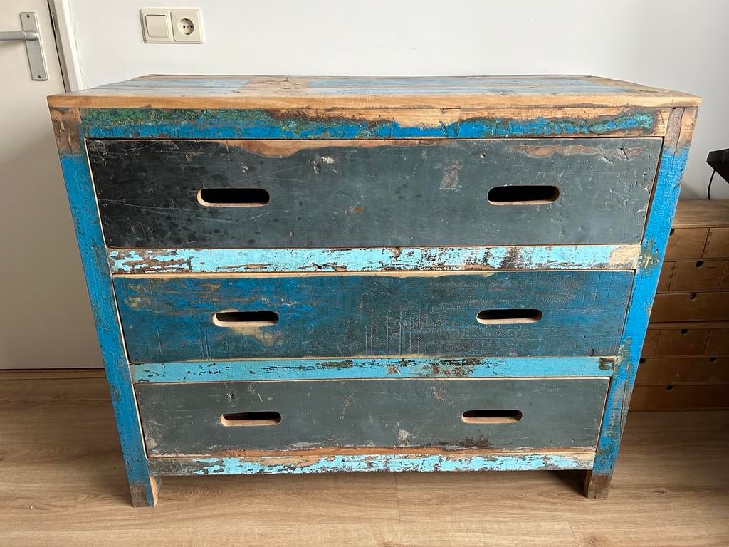 Unieke ladekast van gerecycled sloophout, Ophalen, Zo goed als nieuw, Sloophout, vintage