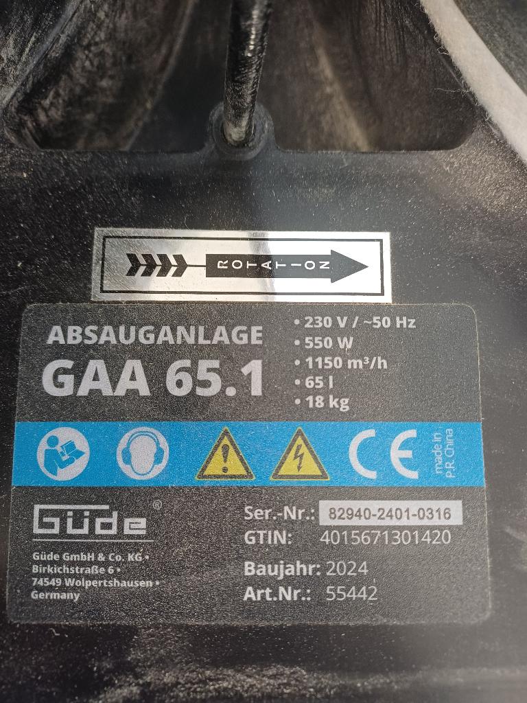 Güde afzuiginstalatie, Ophalen, Gebruikt, Afzuiger