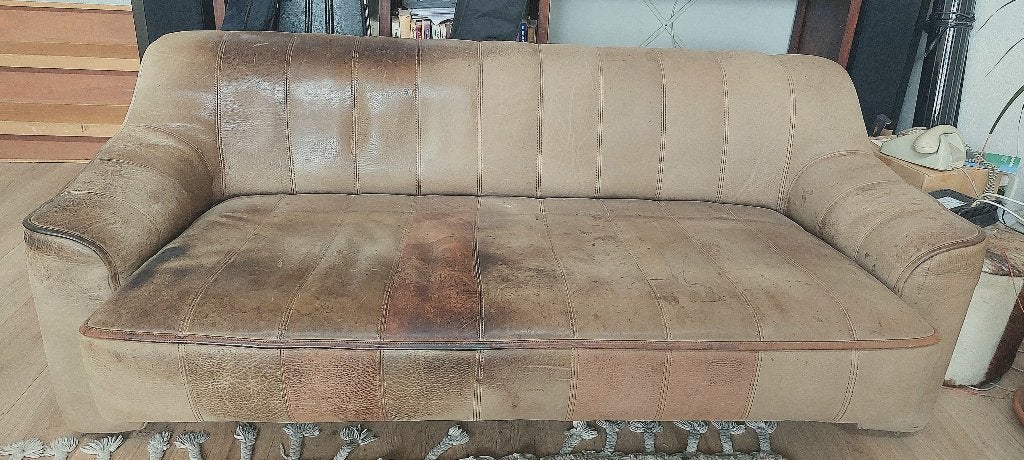 De Sede DS-44 3-zits leren bank – vintage design, Ophalen, Gebruikt, 150 tot 200 cm, Driepersoons