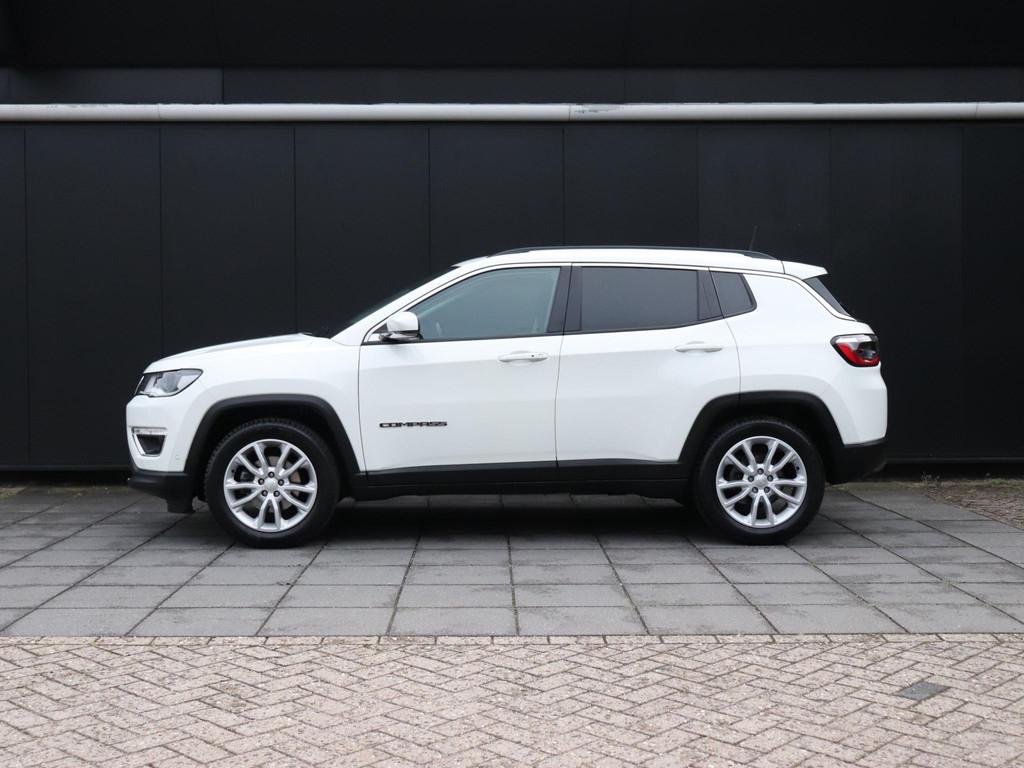 Jeep Compass 1.3T Limited | TREKHAAK | CAMERA | HALF LEDER |, Voorwielaandrijving, 4 cilinders, Leder en Stof, Wit