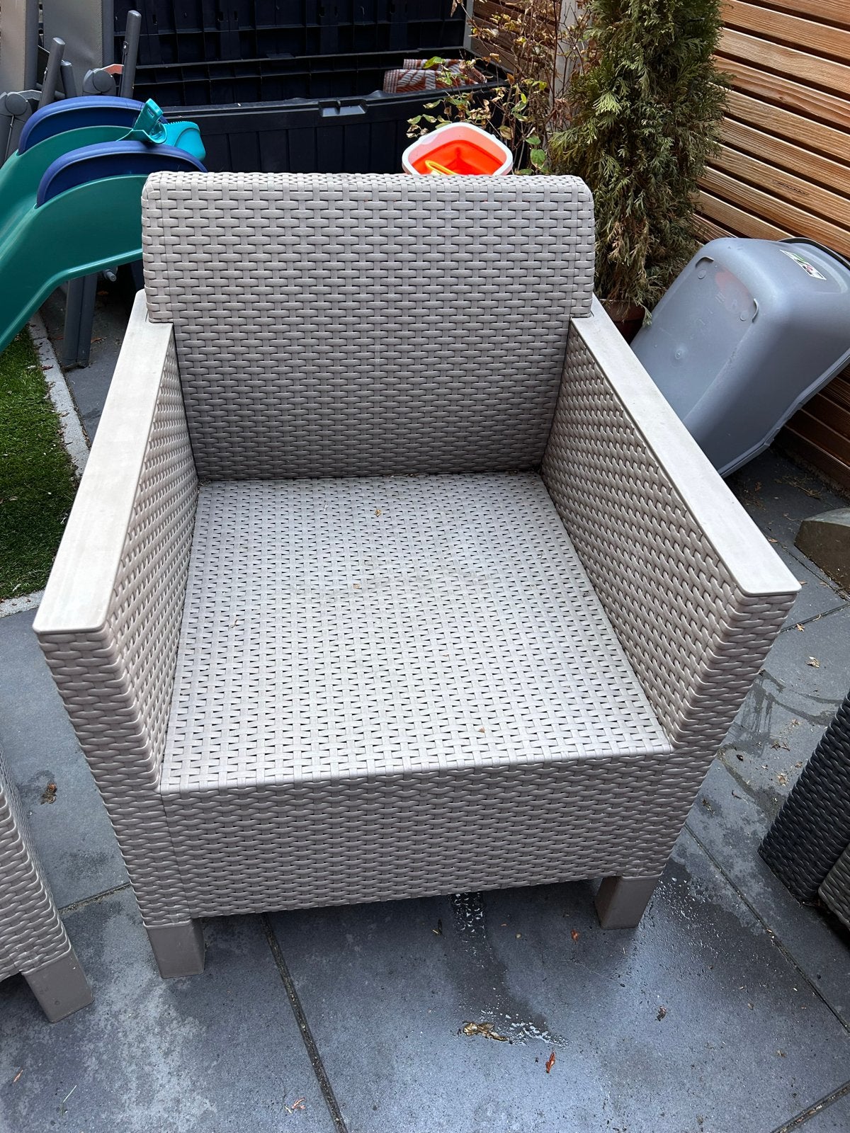 2x Tuinstoelen - Zitgedeelte 50x50cm - Goede staat, Tuin en Terras, Tuinstoelen, Ophalen, Gebruikt, Plastic