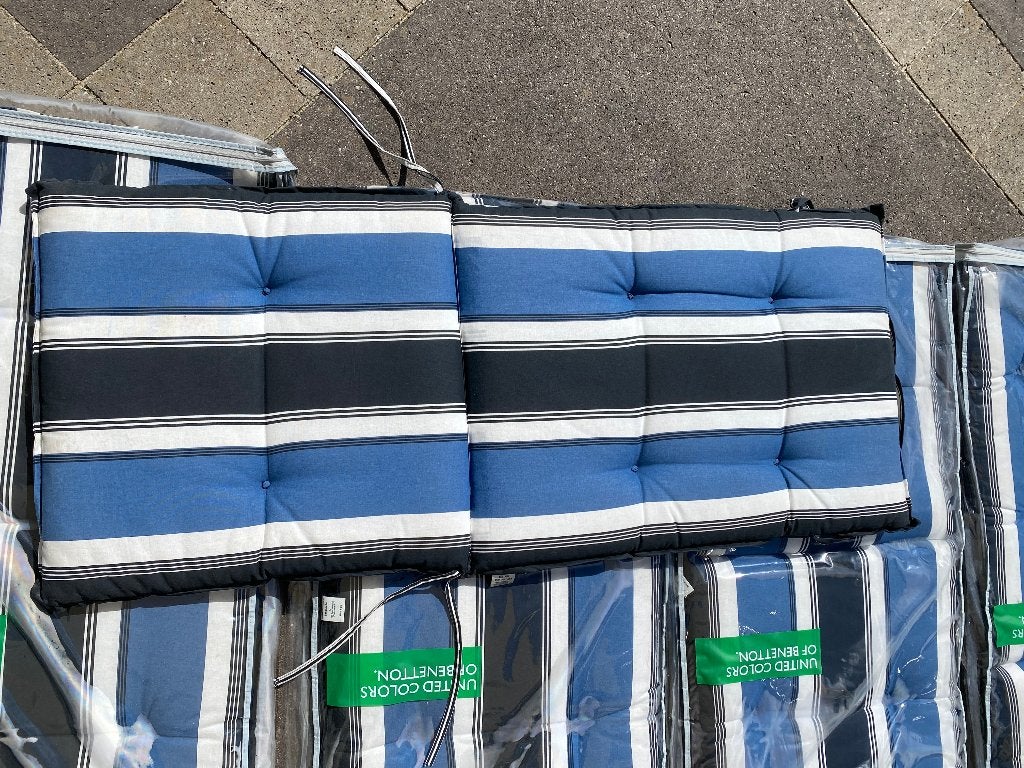 tuinkussens blauw zwart wit dessin, Tuin en Terras, Tuinmeubel-accessoires, Ophalen, Gebruikt