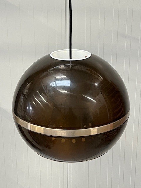 Dijkstra Globe hanglamp vintage jaren 70 lamp space age, Kunststof, Gebruikt, ., Vintage
