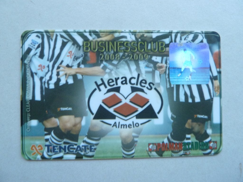 Businessclubcard  Heracles. 2008/2009  Oranje achterkant, Verzamelen, Ophalen of Verzenden, Zo goed als nieuw, Overige binnenlandse clubs