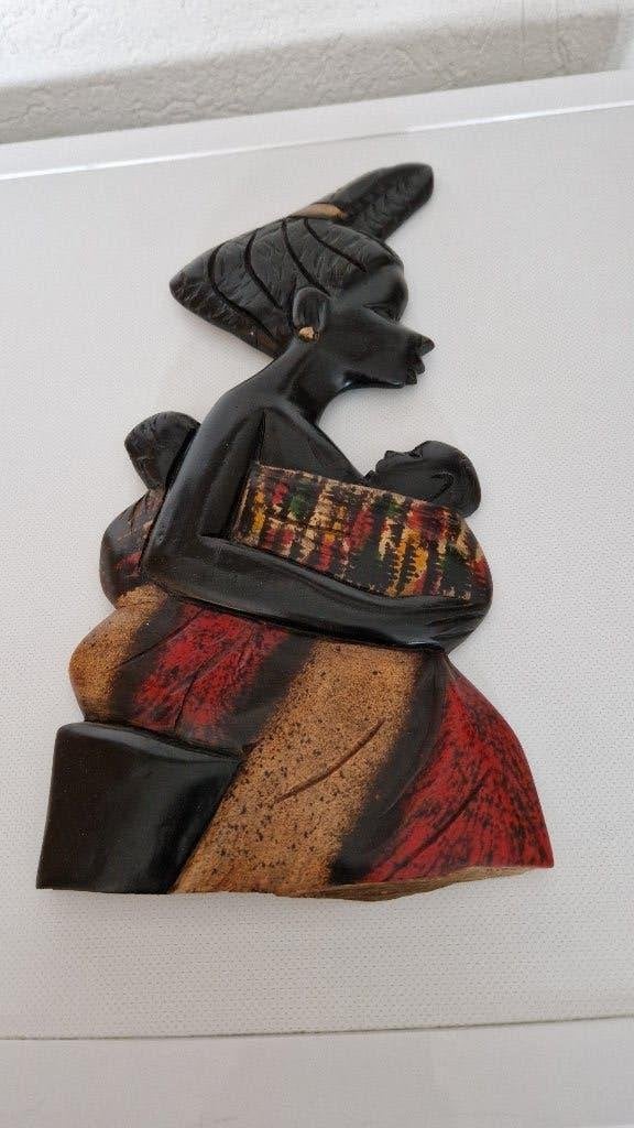 afrikaanse wanddecoratie houtsnijwerk, Antiek en Kunst, Kunst | Beelden en Houtsnijwerken, Houtsnijwerk, Handgemaakt, Ophalen of Verzenden