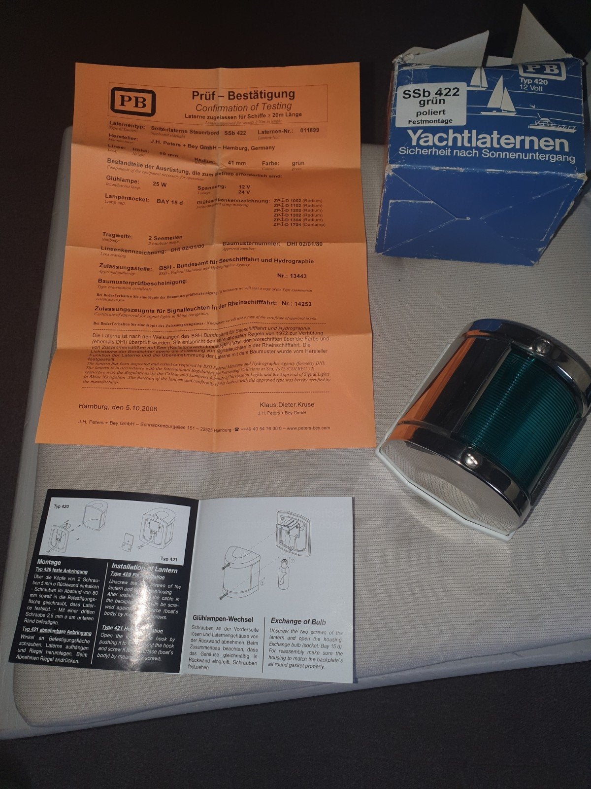 Navigatie verlichting Groen, Watersport en Boten, Bootonderdelen, Ophalen of Verzenden, Nieuw, Elektra en Verlichting, Zeilboot of Motorboot