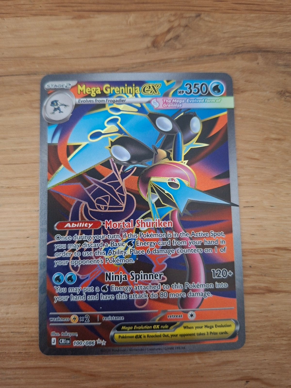 Mega Greninja EX#108 Chaos Rising, Ophalen of Verzenden, Zo goed als nieuw