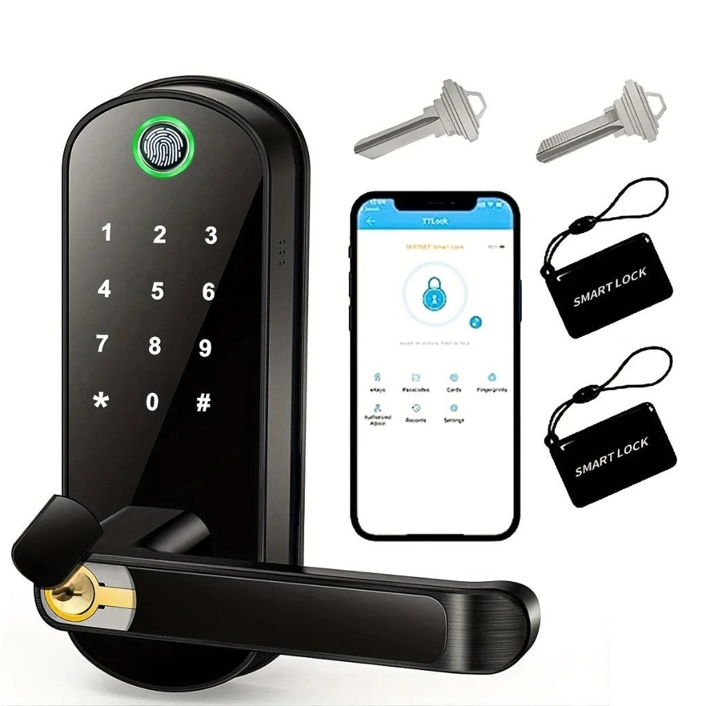 Smart lock deurslot met vingerafdruk, NFC en WIFI, Doe-het-zelf en Verbouw, Hang- en Sluitwerk, Ophalen of Verzenden, Nieuw, Rvs