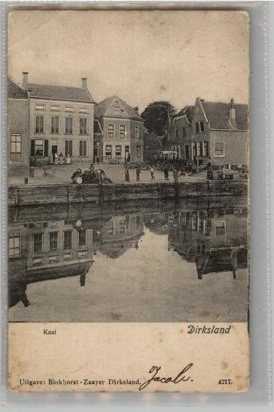 Zeer oude Ansichtkaart Dirksland Kaai - st 1903, Verzamelen, Verzenden, Voor 1920, Gelopen, Zuid-Holland