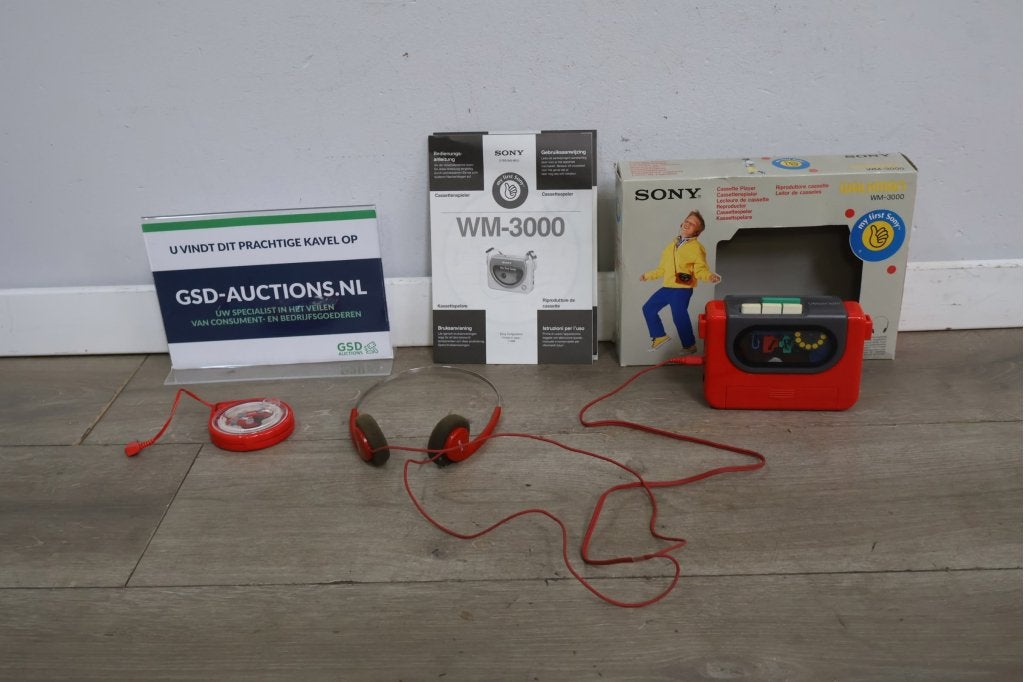 Vintage Rood/Grijze Sony Walkman WM-3000 Cassettespeler, Ophalen of Verzenden, Niet ingevuld, Niet ingevuld, Niet ingevuld