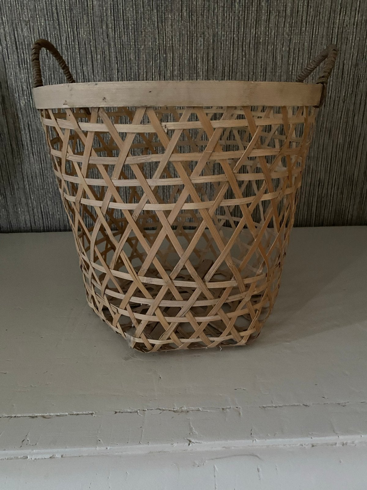 Decoratieve rieten prullenmand, 50 – 75, Gebruikt, Ophalen of Verzenden, 20 tot 30 liter