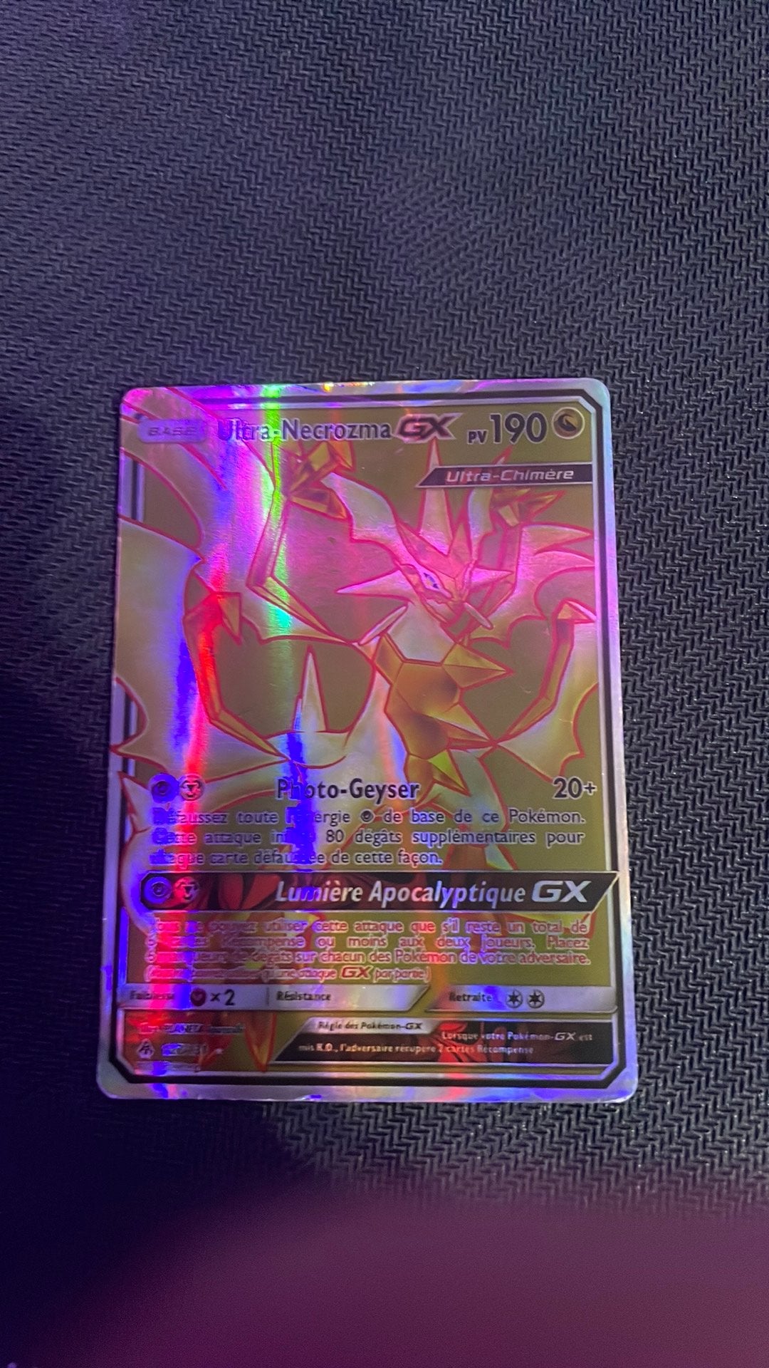 Ultra-Necrozma GX full gold pokemon kaart 122/131, Ophalen, Gebruikt, Losse kaart
