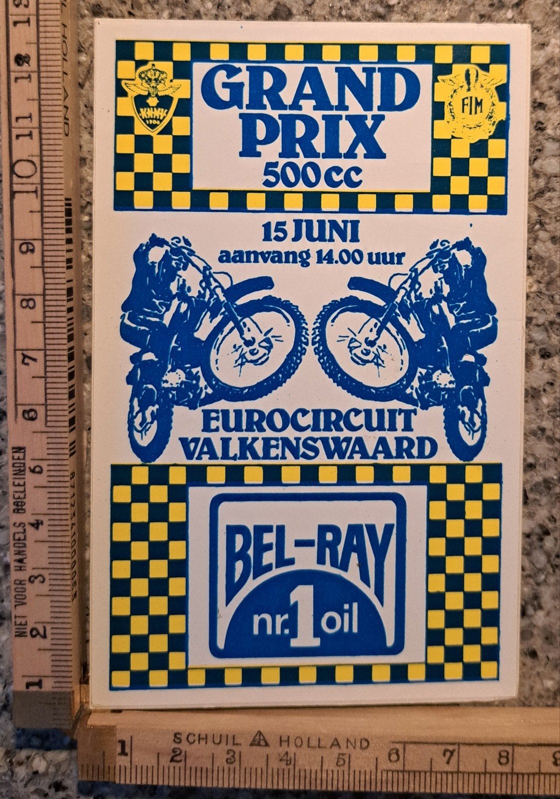 vintage sticker 500 CC grand prix eurocircuit Valkenswaard, Ophalen of Verzenden, Zo goed als nieuw