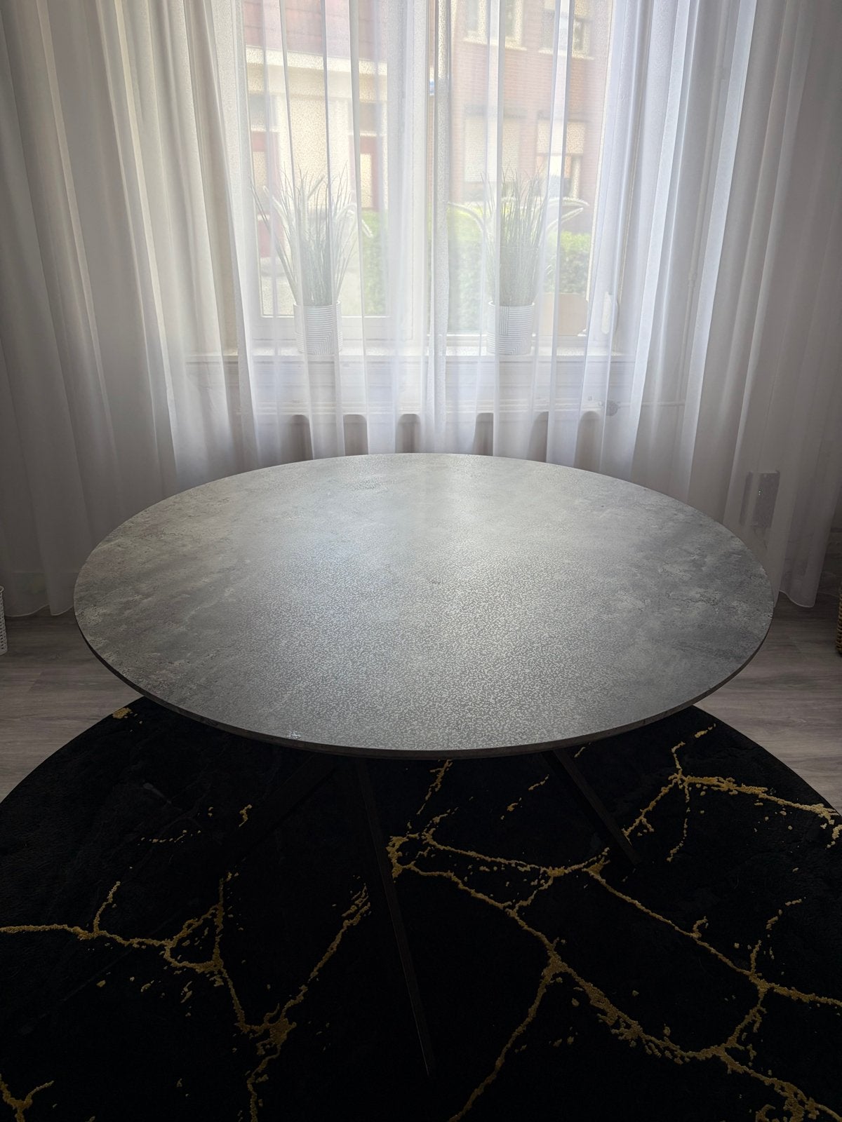 Ronde eettafel 120cm - Betonlook, Ophalen, Gebruikt, 100 tot 150 cm, Rond
